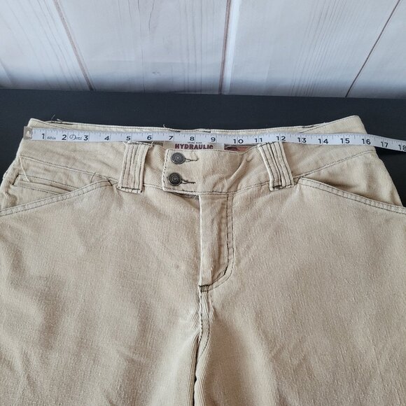 Y2K Hydraulic Jeans Corduroy Flare Khaki Pants Slacks, Women’s 11/12, Boho, Snap - Picture 12 of 14